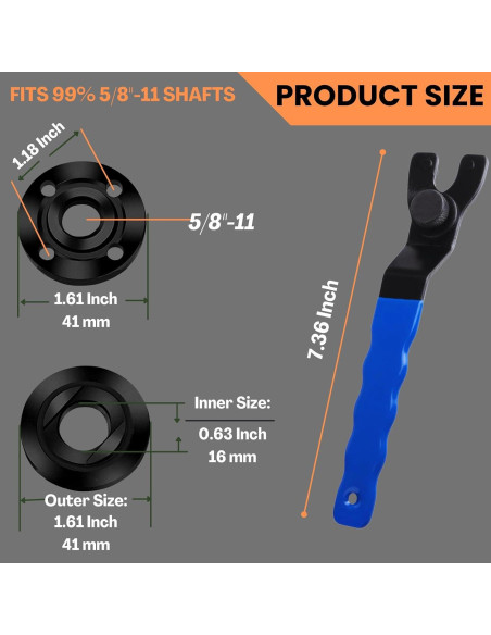 Kit de Llave Ajustable y Tuercas para Amoladora HOBEREROK 5PCS