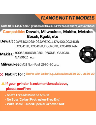 Kit de Llave Ajustable y Tuercas para Amoladora HOBEREROK 5PCS