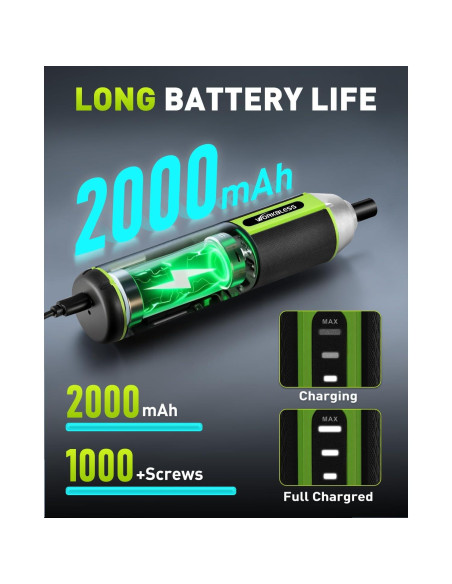 Destornillador Eléctrico WorkBless 3.7V 5Nm 26 Piezas