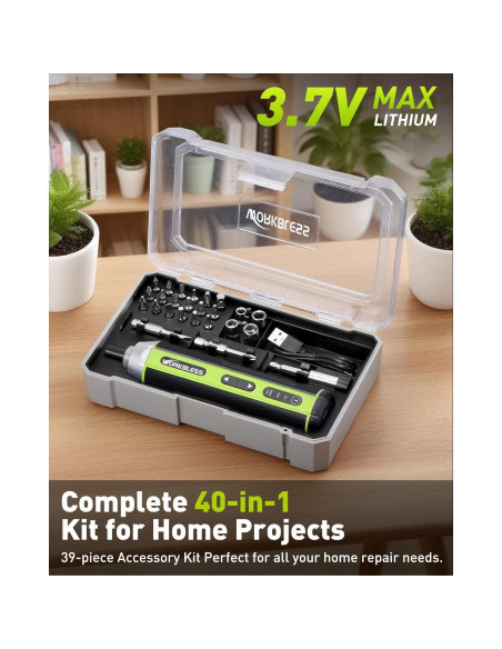 Destornillador Eléctrico WorkBless 3.7V 5Nm 26 Piezas