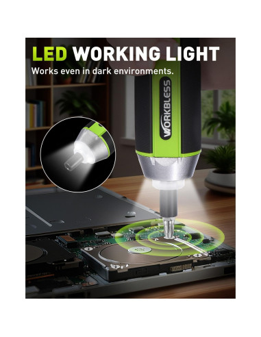 Destornillador Eléctrico WorkBless 3.7V 5Nm 26 Piezas