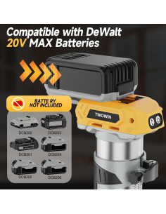 Router Compacto Inalámbrico TwoWin 20V 800W 5 Velocidades 2