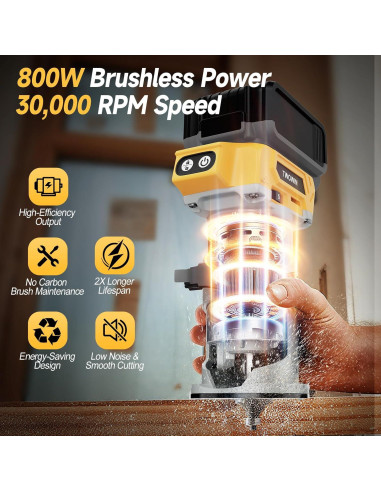 Router Compacto Inalámbrico TwoWin 20V 800W 5 Velocidades