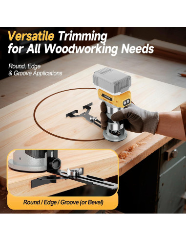 Router Compacto Inalámbrico TwoWin 20V 800W 5 Velocidades