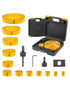 Juego de Sierras de Corona Hoteche 16 Piezas 19mm a 127mm