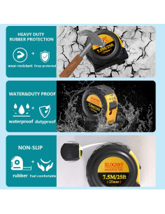 Cinta Métrica 7.62M SLOGNNY Autocerrante con Caja de Goma 2