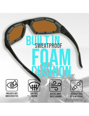 Gafas de sol bifocales de seguridad Bikershades Z87 con acolchado