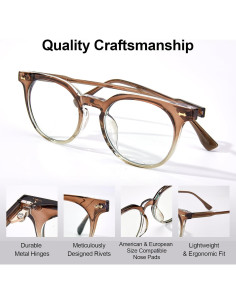 Gafas Anti Fatiga Ocular Saraudy, Bloqueo Luz Azul, Montura Redonda 2