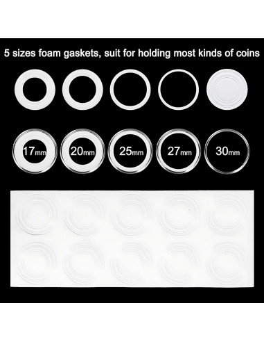 Cápsulas para Monedas FRIMOONY 30mm - 200 Piezas con Juntas