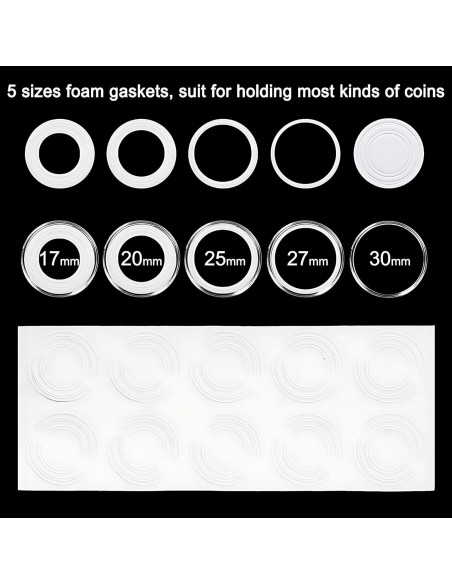 Cápsulas para Monedas FRIMOONY 30mm - 200 Piezas con Juntas