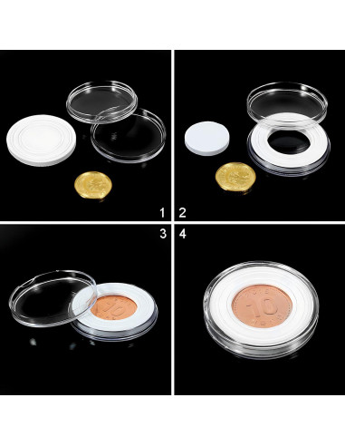 Cápsulas para Monedas FRIMOONY 30mm - 200 Piezas con Juntas