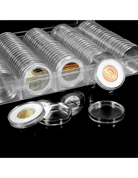 Cápsulas para Monedas FRIMOONY 30mm - 200 Piezas con Juntas