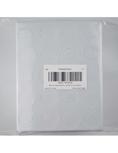 Cápsulas para Monedas FRIMOONY 30mm - 200 Piezas con Juntas