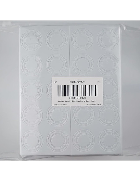 Cápsulas para Monedas FRIMOONY 30mm - 200 Piezas con Juntas