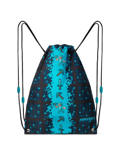 Bolsa de Cuerda Minecraft Azul 27.94x38.1cm con Ventilación