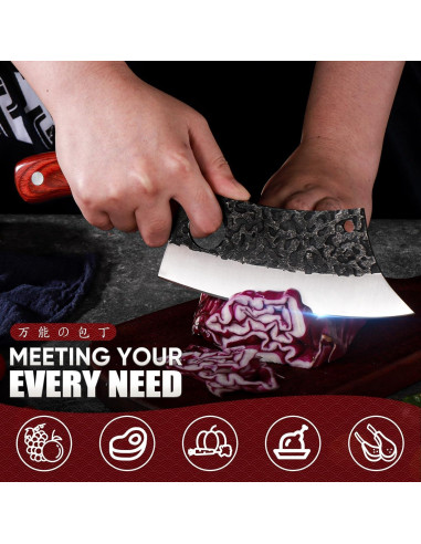 Conjunto de cuchillos de carnicero DRAGON RIOT 3 piezas acero al carbono