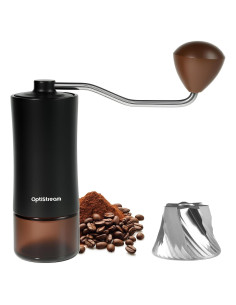 Molino de Café Manual Optistream Negro 25g Aluminio Portátil