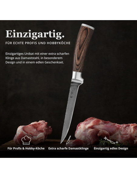 Cuchillo de Deshuesar Damasco Wakoli EDIB 14.6 cm Premium