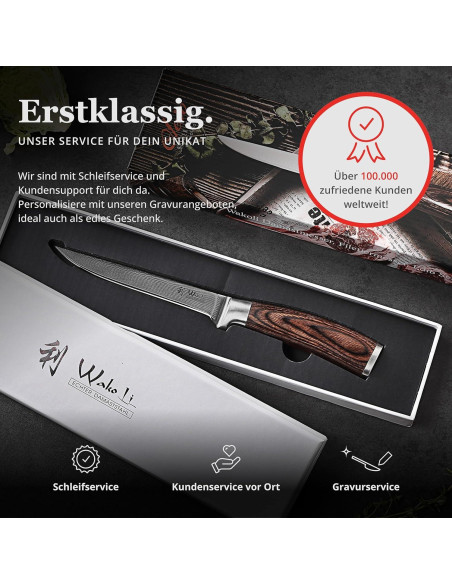 Cuchillo de Deshuesar Damasco Wakoli EDIB 14.6 cm Premium