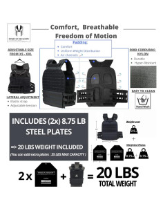 Chaleco con Peso Ajustable SPARTAN SHADOW 9.07 kg para Entrenamiento 2