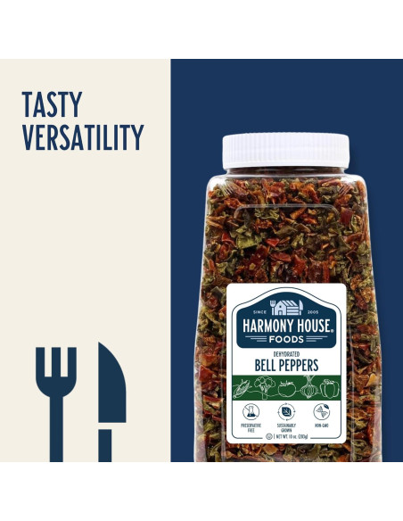 Pimientos Mixtos Secos Harmony House 63.5g - Verduras Deshidratadas