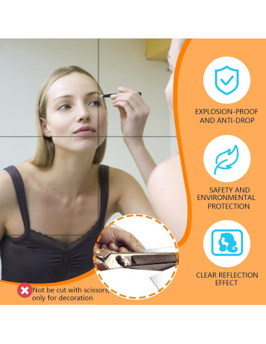 Espejos Autoadhesivos Acrílicos SHBLOMK 20x20cm 2mm - 4 Piezas