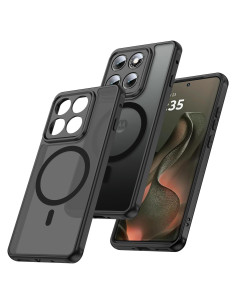 Funda Magnética para Motorola Moto Edge 2025 - MAKAVO, Negra