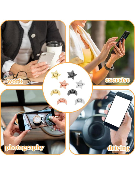 8 Soportes para Anillo de Teléfono SynHHergyx Estrella Luna