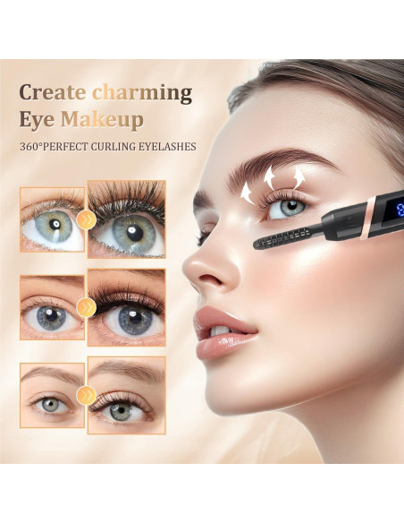 Rizador de Pestañas Eléctrico MGKO S20JMJ Negro con 4 Calores