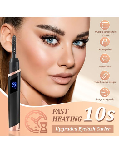 Rizador de Pestañas Eléctrico MGKO S20JMJ Negro con 4 Calores