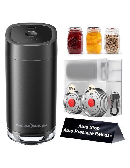 Kit Sellador al Vacío ThermoMaven para Tarros Mason 10 Tapas