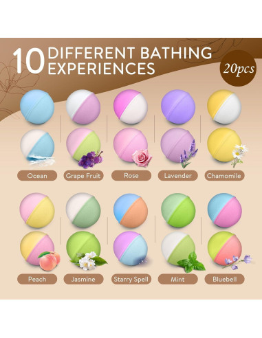 Set de 20 Bombas de Baño Fanyao - Aromas Naturales Hidratantes