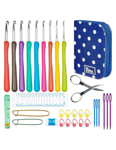 Kit de Ganchillos BeCraftee - 31 Piezas Ergonómicas y Accesorios
