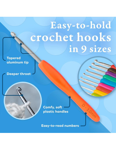 Kit de Ganchillos BeCraftee - 31 Piezas Ergonómicas y Accesorios