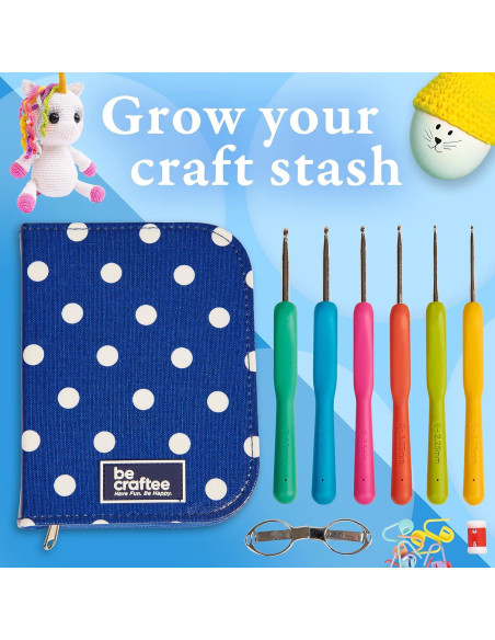 Kit de Ganchillos BeCraftee - 31 Piezas Ergonómicas y Accesorios