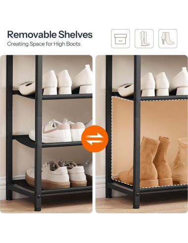 Estante para Zapatos HOOBRO 6 Niveles Marrón Rústico 75x28x111.5 cm