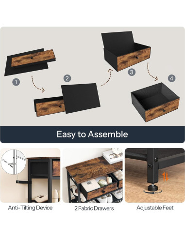 Estante para Zapatos HOOBRO 6 Niveles Marrón Rústico 75x28x111.5 cm