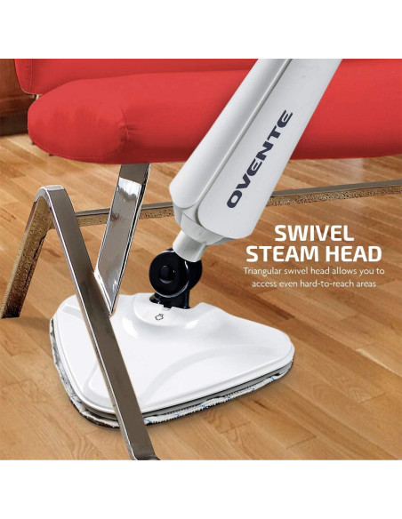 Limpiador de Vapor OVENTE ST405W 1300W Blanco para Pisos
