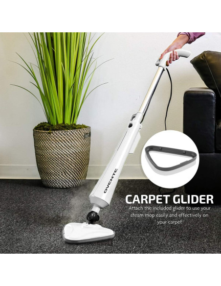 Limpiador de Vapor OVENTE ST405W 1300W Blanco para Pisos