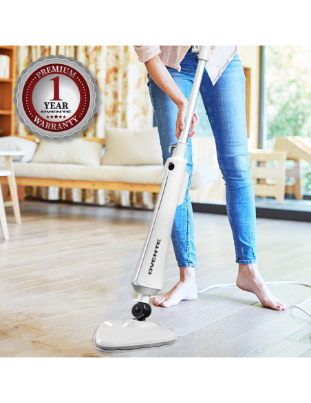 Limpiador de Vapor OVENTE ST405W 1300W Blanco para Pisos