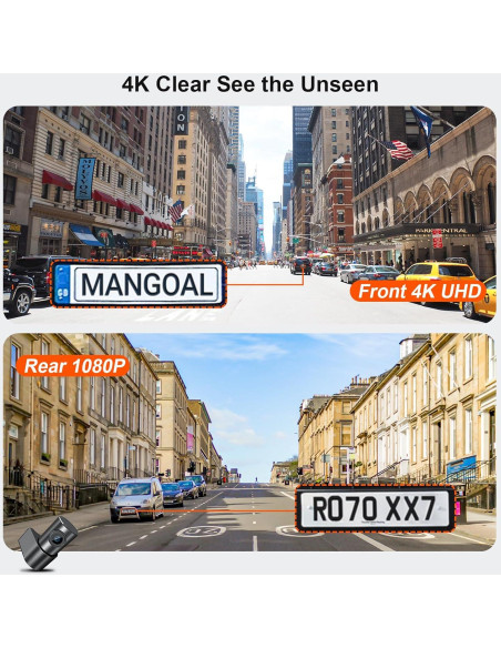 Cámara Dash 4K Delantera y 1080P Trasera Mangoal para Subaru Crosstrek 2024-2025