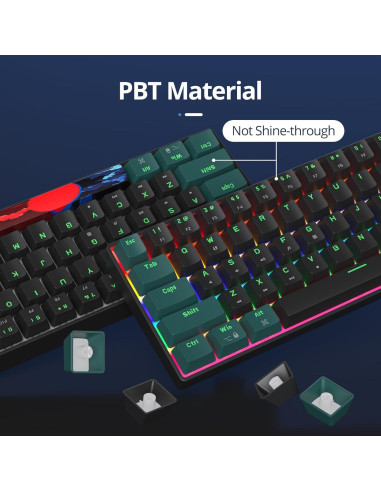 Teclado Mecánico Compacto 65% SbocKeeb GS61 Retroiluminado LED