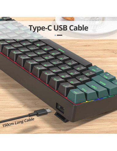 Teclado Mecánico Compacto 65% SbocKeeb GS61 Retroiluminado LED