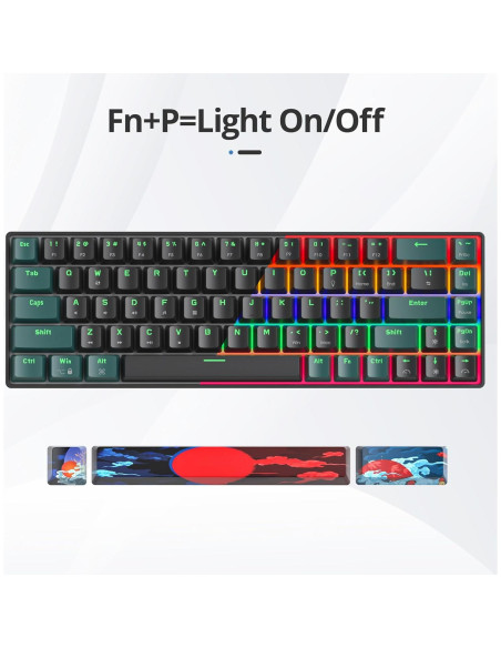 Teclado Mecánico Compacto 65% SbocKeeb GS61 Retroiluminado LED