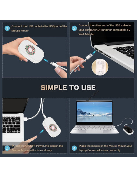 Mouse Jiggler YEPLING Indetectable para PC y Mac USB