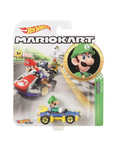 Auto de Juguete Hot Wheels Mario Kart Luigi Mach 8 1:64
