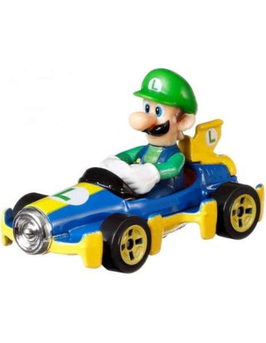 Auto de Juguete Hot Wheels Mario Kart Luigi Mach 8 1:64
