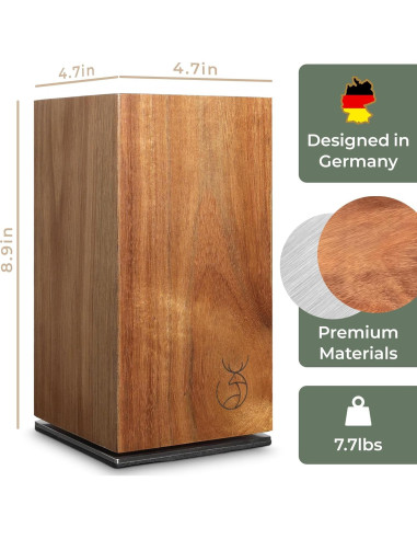 Soporte Magnético para Cuchillos WALDWERK de Madera Acacia 360