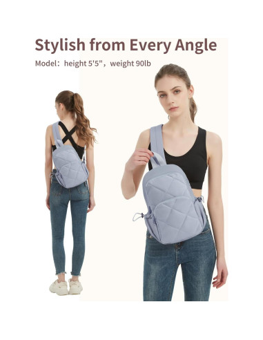 Bolsa de Hombro Wandering Nature para Mujeres 7L Gris Acolchada