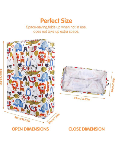 Cesta de Ropa Sucia Plegable Odonata 48L Rectangular Animal